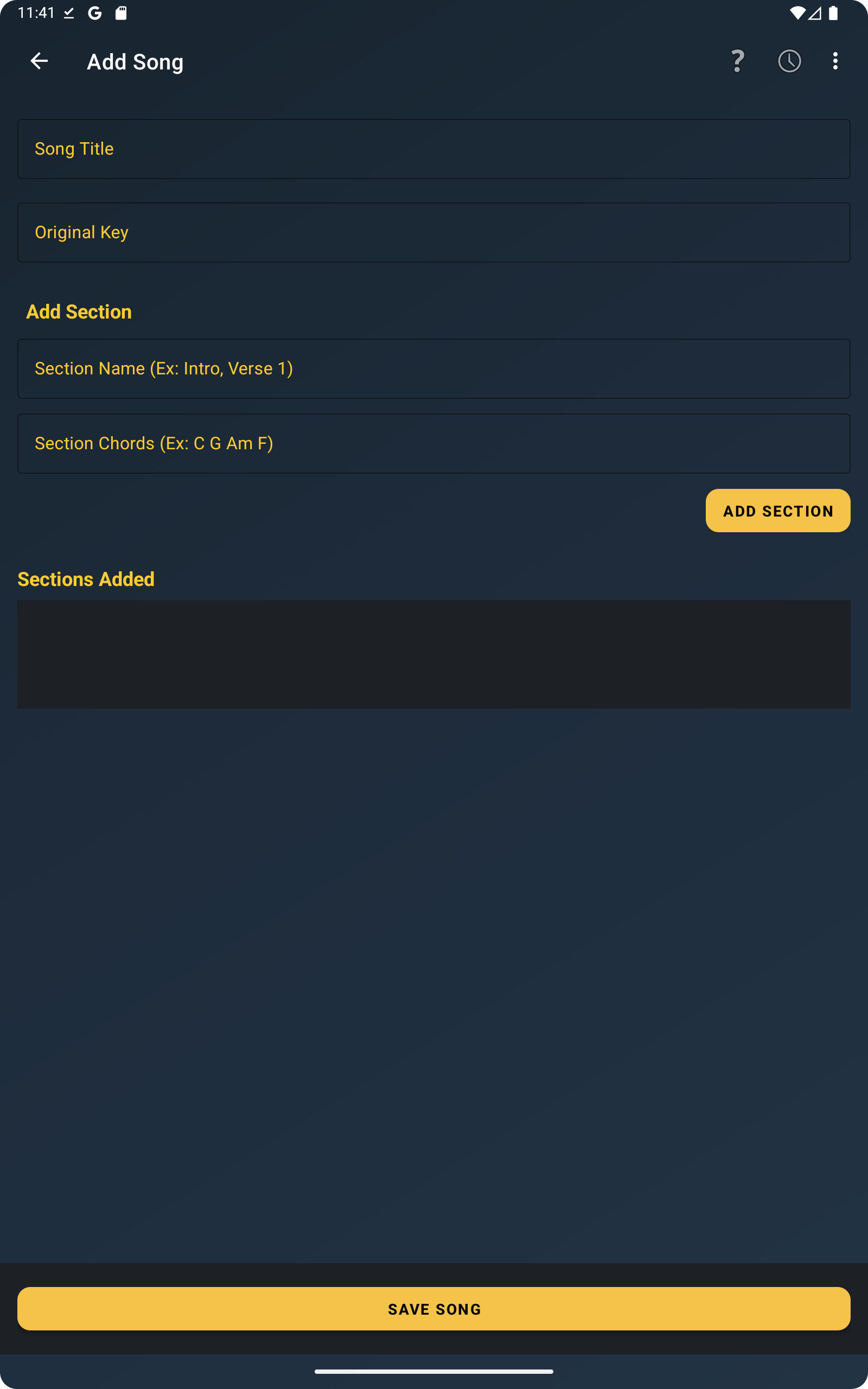 Section-based song editor