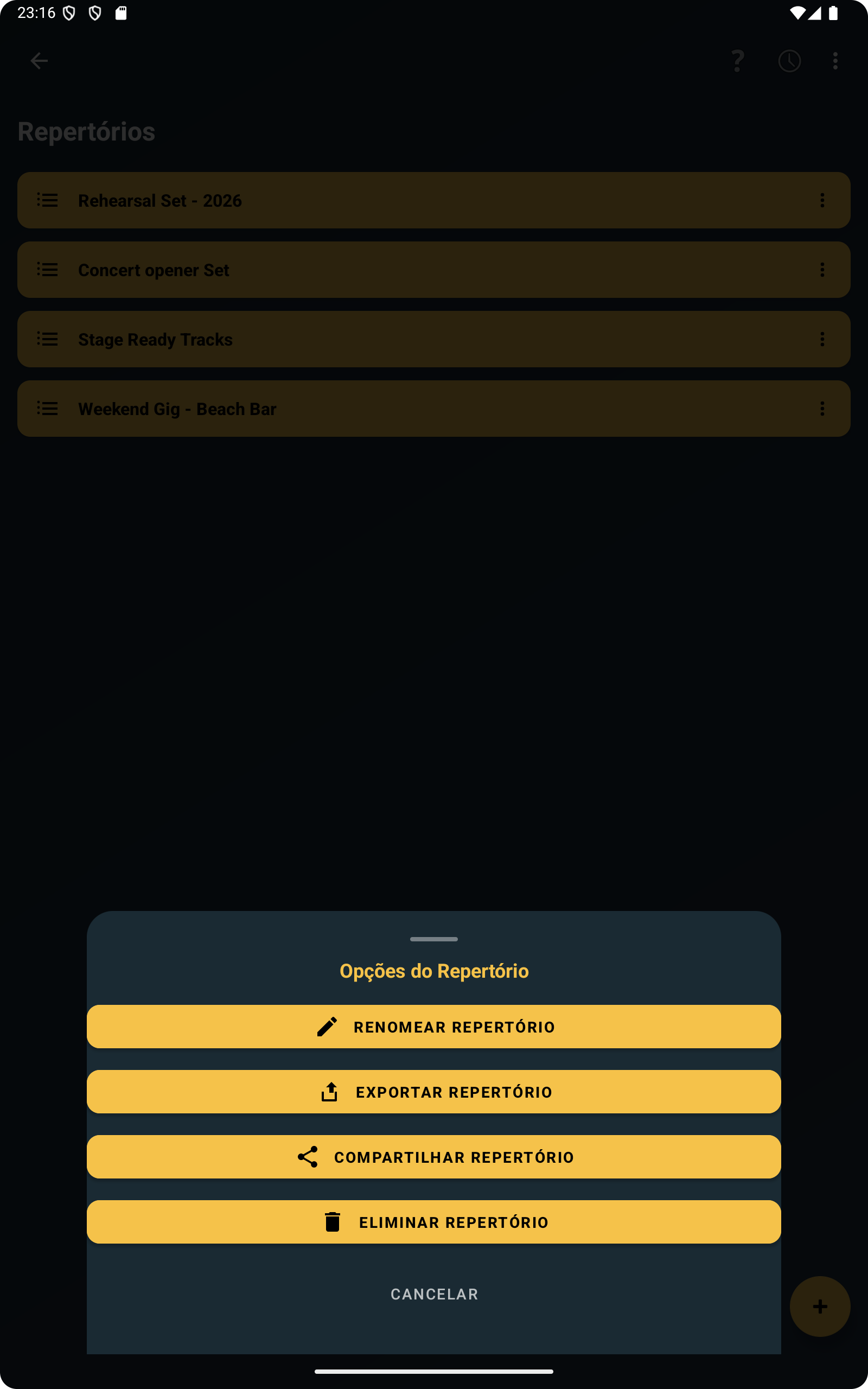 Exportar um repert&oacute;rio completo no ChordFlow