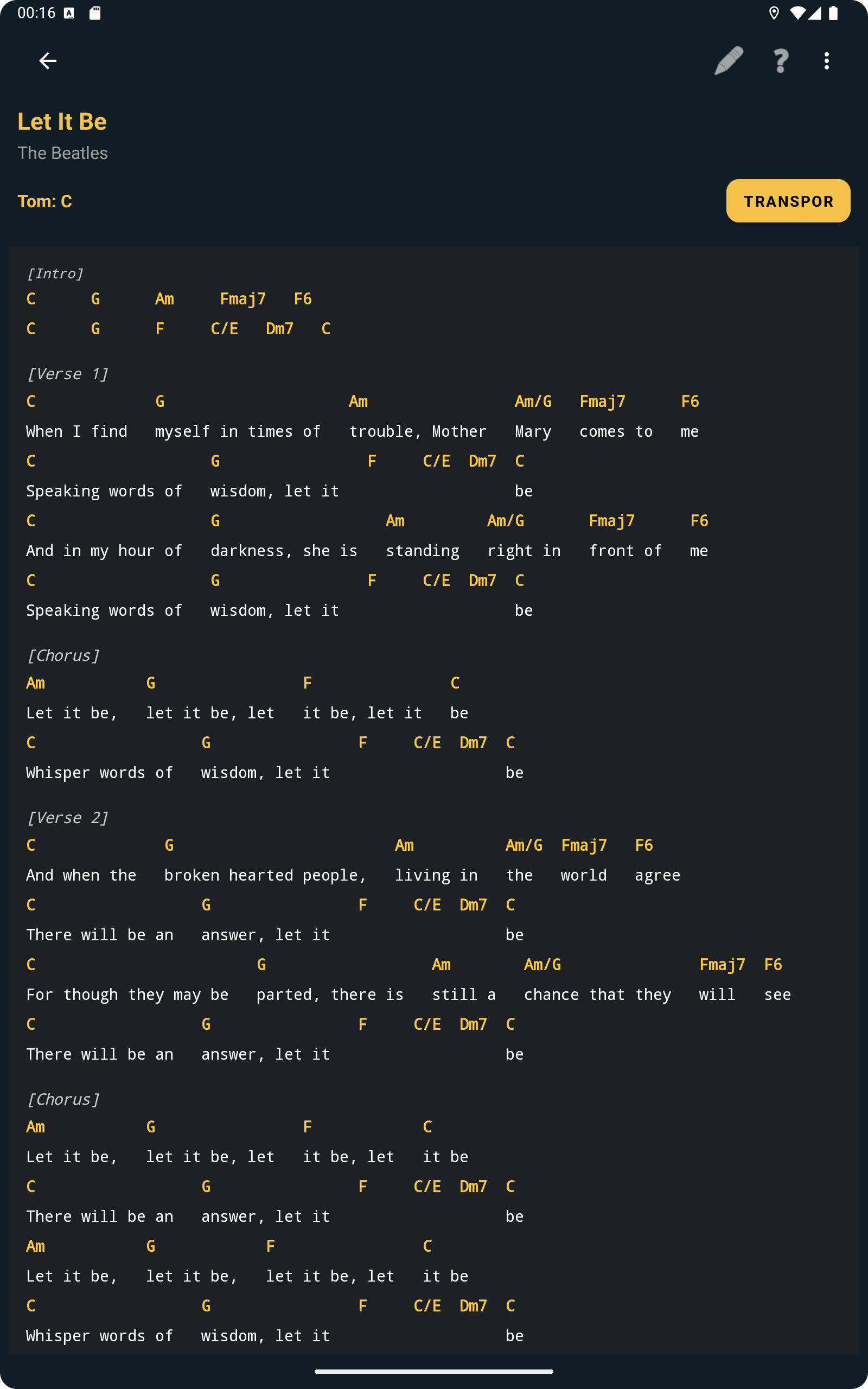 M&uacute;sica com letra e acordes no ChordFlow