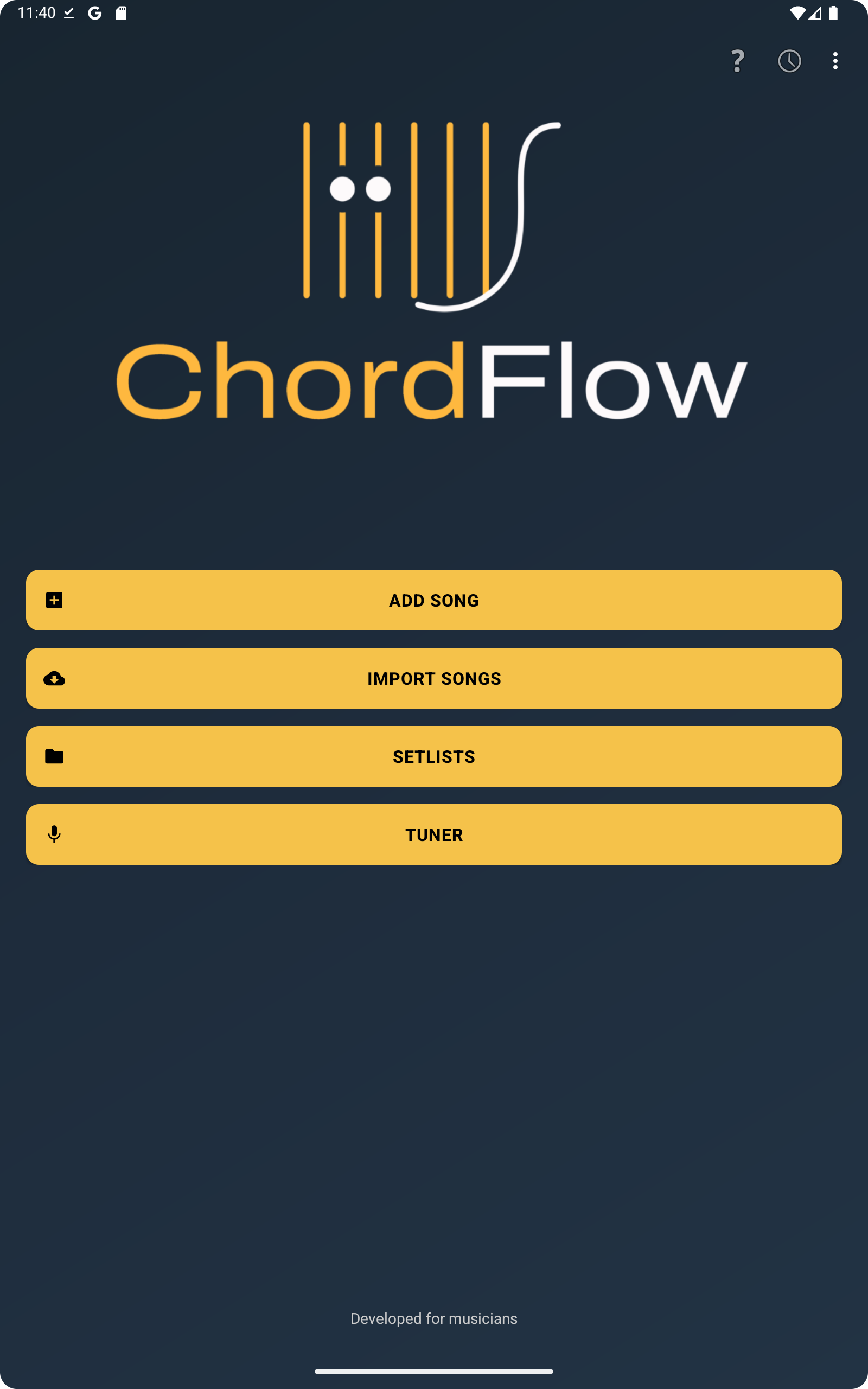 ChordFlow main screen